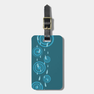 Etiqueta De Bagagem Chuva Azul
