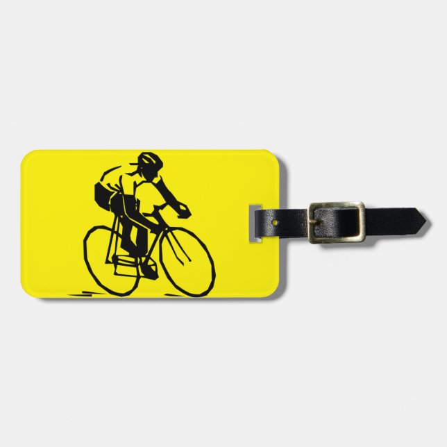 Etiqueta De Bagagem Ciclismo amarelo (Frente Horizontal)