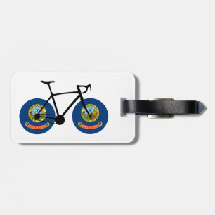 Etiqueta De Bagagem Ciclismo da Bandeira de Idaho