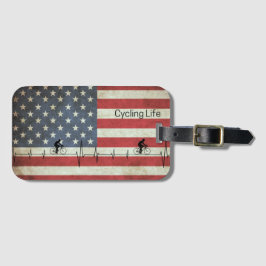 Etiqueta De Bagagem Ciclismo, Estrelas e Stripes