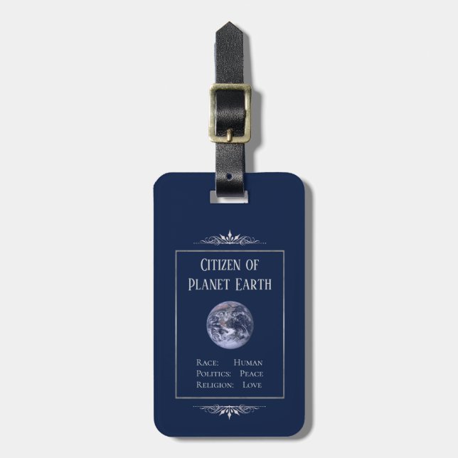 Etiqueta De Bagagem Cidadão do planeta Terra (Frente Vertical)