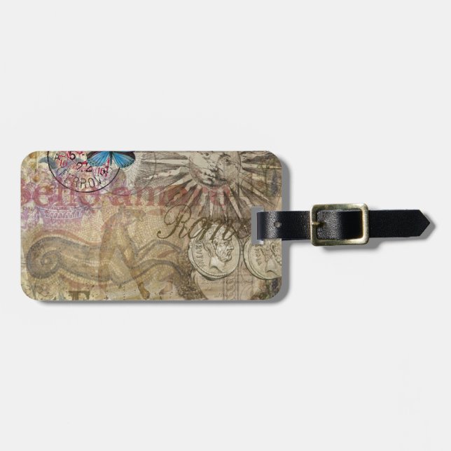 Etiqueta De Bagagem Cidade do Feriado em Roma, Itália, Viagem (Frente Horizontal)