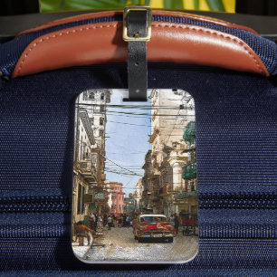 Etiqueta De Bagagem Cidade Retroativa Mínima de Havana Cuba
