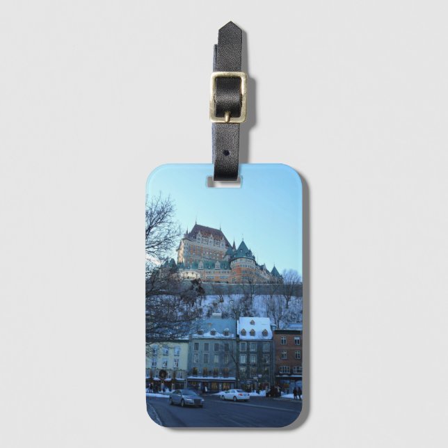 Etiqueta De Bagagem Cidade Velha do Quebec, Quebec, Canadá (Frente Vertical)
