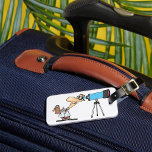 Etiqueta De Bagagem Cientista com Telescope Astronomy Science Humor<br><div class="desc">Adicione um toque de maravilha aos seus viagens com nossa etiqueta de bagagem do telescópio astrônomo. Apresentando um gráfico lindamente detalhado de um astrônomo percorrendo um telescópio, essa bagagem é perfeita para quem sonha com as estrelas e os mistérios do universo. Criada a partir de materiais duráveis, nossa etiqueta de...</div>