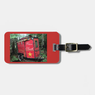 Etiqueta De Bagagem Cigano Vermelho Personalizado, minúscula caravana