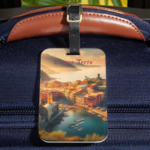 Etiqueta De Bagagem Cinque Terre Beach Itália Vintage Europa Viagem