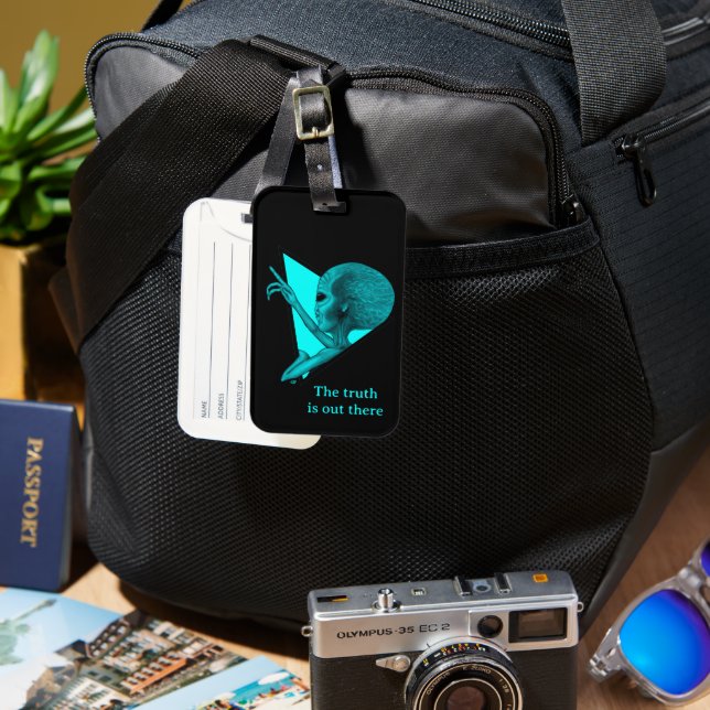 Etiqueta De Bagagem Cinza, a verdade está lá fora (Frente e Verso)