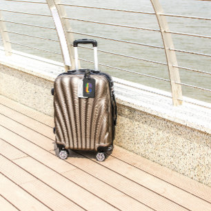 Etiqueta De Bagagem Cinza C inicial do Monograma vermelho roxo verde v