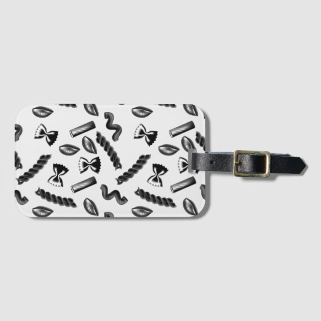 Etiqueta De Bagagem Cinza da Diversidade de Massas Comidas Itália (Frente Horizontal)