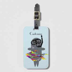 Etiqueta De Bagagem Cinza Seal Thunder_Cove