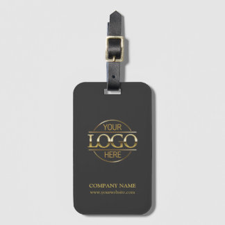 Etiqueta De Bagagem Cinza simples moderna Logotipo comercial Viagem pa