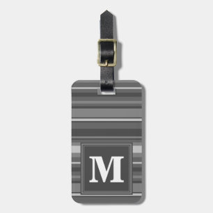 Etiqueta De Bagagem cinzas monogramas