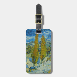 Etiqueta De Bagagem Ciprestes de Van Gogh - Céu Azul Giratório Arte