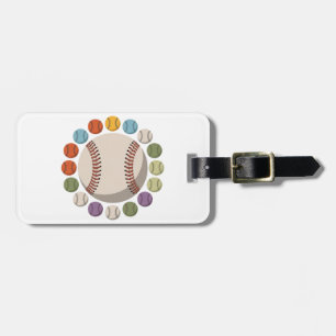 Etiqueta De Bagagem Círculo Colorido de Baseball