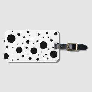 Etiqueta De Bagagem Círculo de Abstrato branco preto minimalista moder