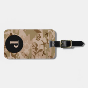 Etiqueta De Bagagem Círculo de Camuflagem Militar do Deserto do Monogr