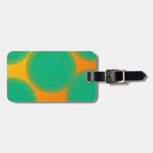 Etiqueta De Bagagem círculo verde em laranja amarelo