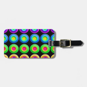 Etiqueta De Bagagem Círculos 3D Coloridos Funky