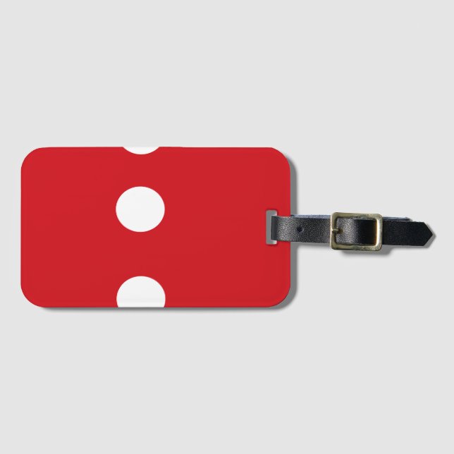 Etiqueta De Bagagem Círculos brancos em vermelho (Frente Horizontal)