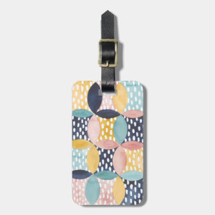 Etiqueta De Bagagem Círculos Geométricos de Aquarela