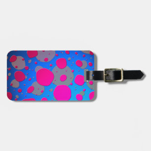 Etiqueta De Bagagem Círculos Ímpares Design de Arte Moderna Rosa Azul