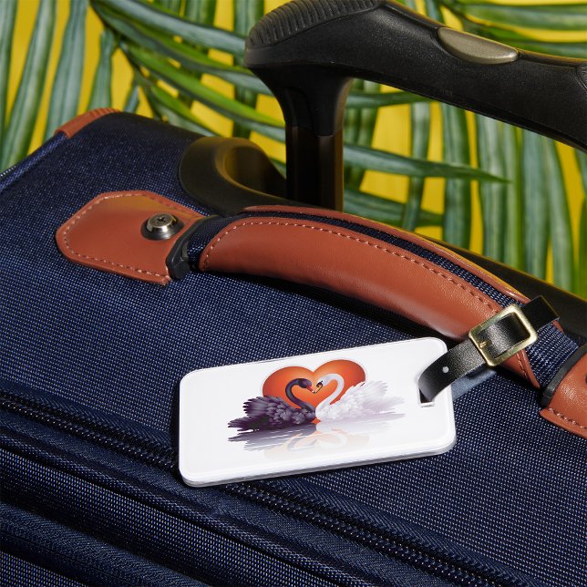 Etiqueta De Bagagem Cisnes Pretas E Brancas (Criador carregado)