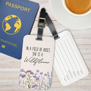Etiqueta De Bagagem Citação da Natureza do Jardim de Flores Silvestres