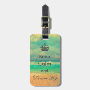 Etiqueta De Bagagem citação da vintage Beach "Keep Calm and Dream Bi