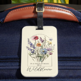 Etiqueta De Bagagem Citação de Flor Inspiracional Ambiental Boho Flora