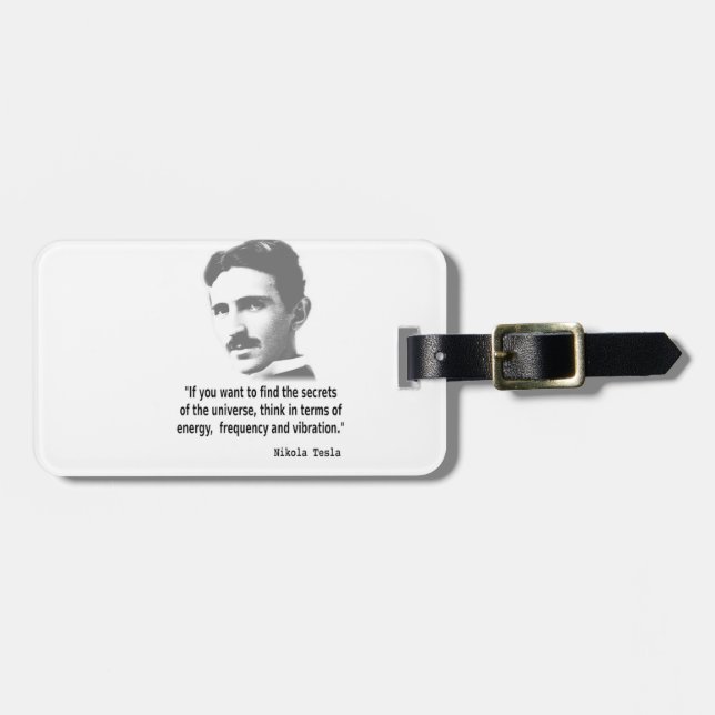 Etiqueta De Bagagem Citação De Nikola Tesla (Frente Horizontal)