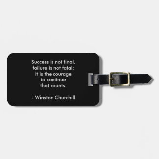 Etiqueta De Bagagem Citação de Winston Churchill; Sucesso