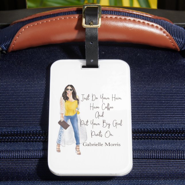 Etiqueta De Bagagem Citação Whimsical "Pega na tua Garota" (Frente Insitu 2)