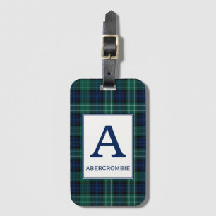 Etiqueta De Bagagem Clan Abercrombie Tartan Monogrammed