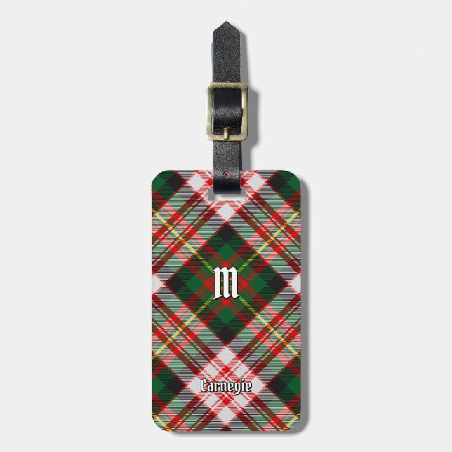 Etiqueta De Bagagem Clan Carnegie Dress Tartan (Frente Vertical)