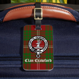 Etiqueta De Bagagem Clan Crawford Crest Tartan
