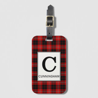 Etiqueta De Bagagem Clan Cunningham Tartan Monogrammed