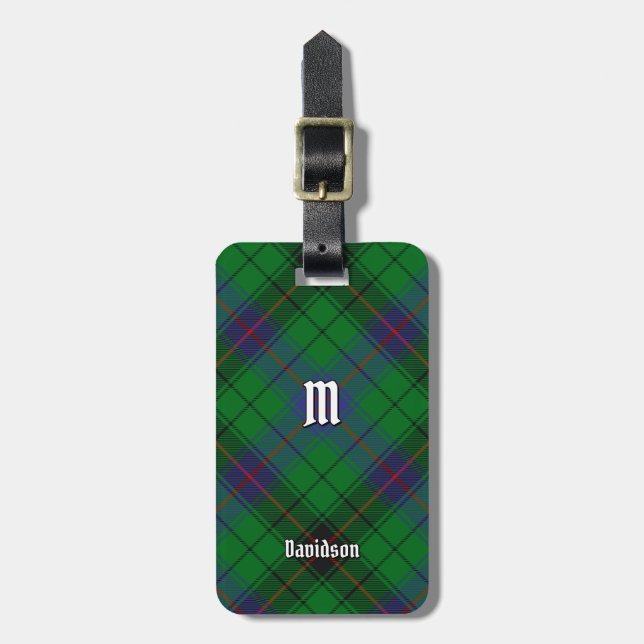 Etiqueta De Bagagem Clan Davidson Tartan (Frente Vertical)