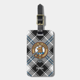 Etiqueta De Bagagem Clan Forbes Crest sobre o vestido Tartan