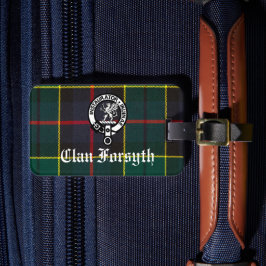 Etiqueta De Bagagem Clan Forsyth Crest Crachá e Tartan