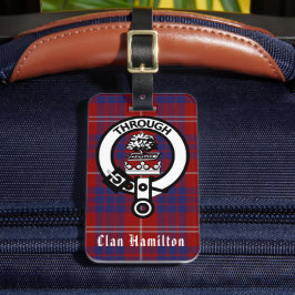 Etiqueta De Bagagem Clan Hamilton Crest e Tartan Luartigo