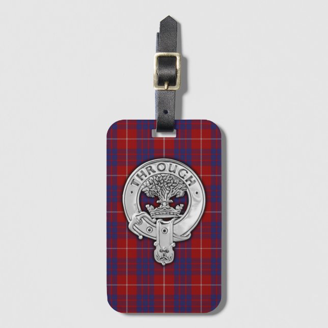 Etiqueta De Bagagem Clan Hamilton Crest & Tartan (Frente Vertical)