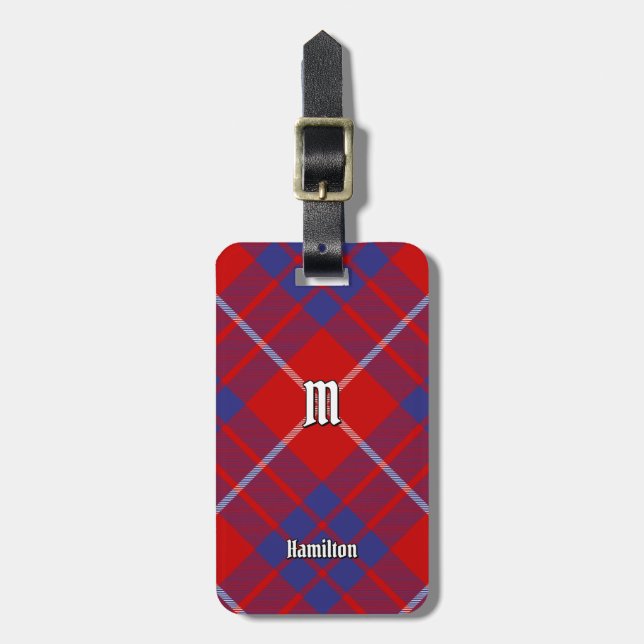 Etiqueta De Bagagem Clan Hamilton Red Tartan Bagagem (Frente Vertical)