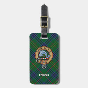 Etiqueta De Bagagem Clan Kennedy Crest sobre Tartan