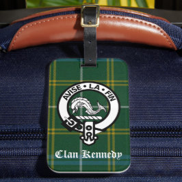 Etiqueta De Bagagem Clan Kennedy Crest Tartan