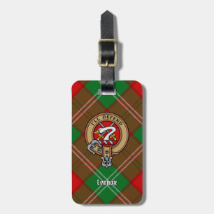 Etiqueta De Bagagem Clan Lennox Crest sobre Tartan