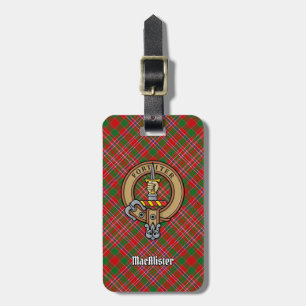 Etiqueta De Bagagem Clan MacAlister Crest sobre Tartan