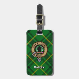 Etiqueta De Bagagem Clan MacArthur Crest sobre Tartan