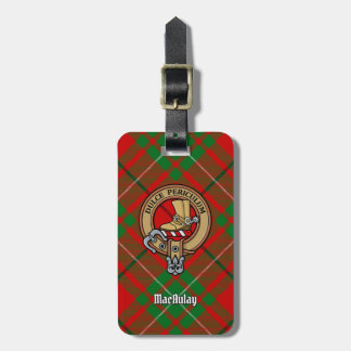 Etiqueta De Bagagem Clan MacAulay Crest sobre Tartan