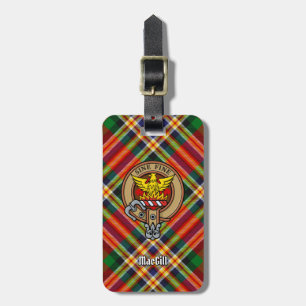 Etiqueta De Bagagem Clan MacGill Crest sobre Tartan